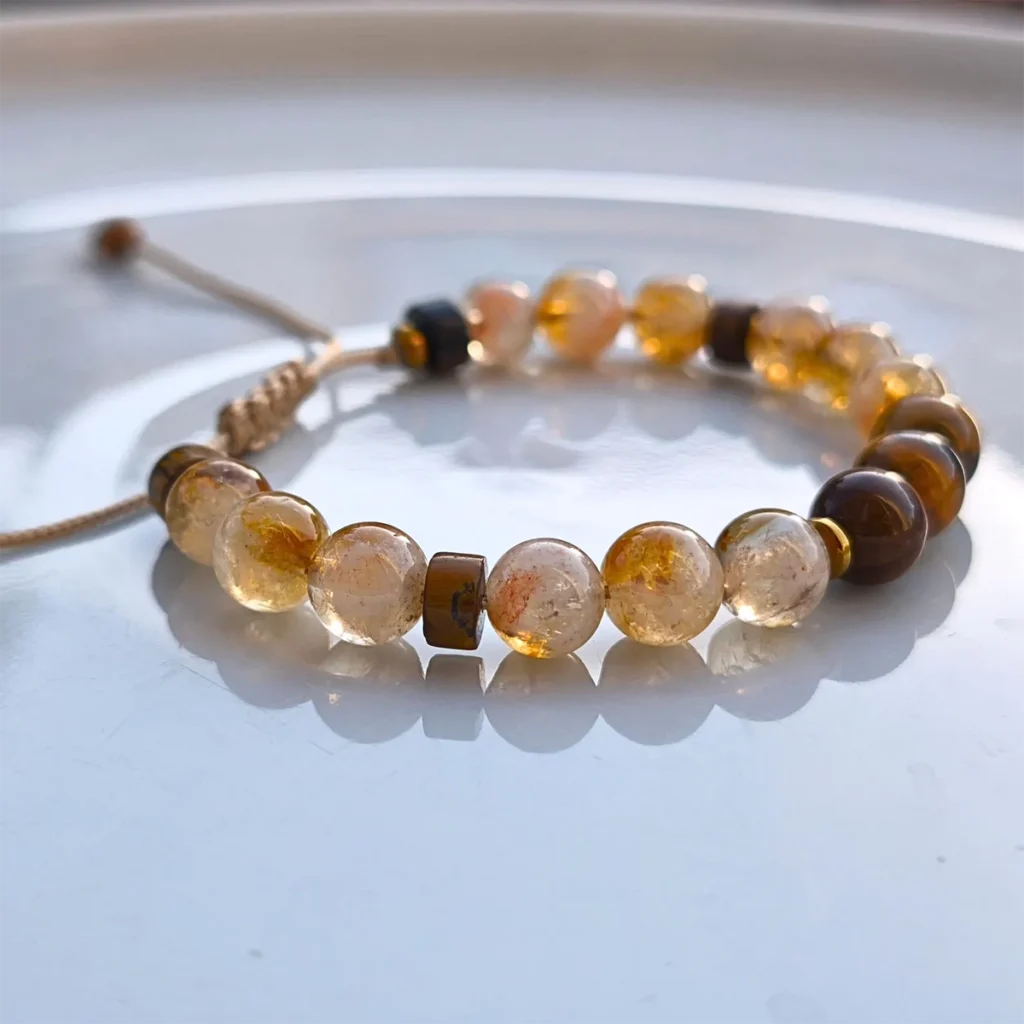 leo meaning crystal bracelet designed to enhance confidence, vitality, and personal power