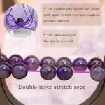 amethyst crystal bracelet elastic cord adjustable design