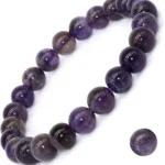 amethyst crystal bracelet full view purple bead bracelet