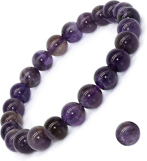 amethyst crystal bracelet full view purple bead bracelet
