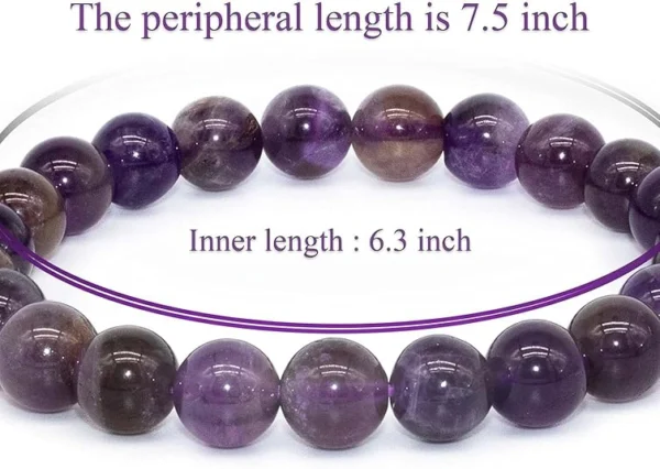 amethyst crystal bracelet 8mm beads 7.5 inch length