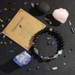 aquarius crystal bracelet natural stones setup energy display