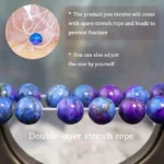 azurite malachite crystal bracelet stretch cord adjustable