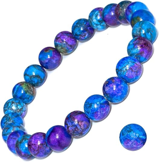 azurite malachite crystal bracelet round bead design