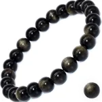 black obsidian bracelet 8mm natural stone beaded bracelet