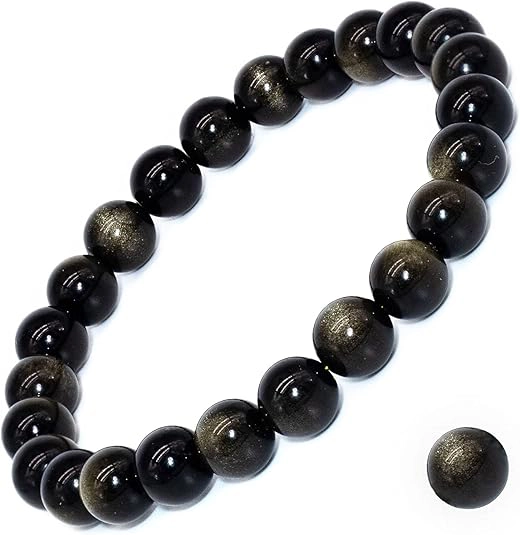 black obsidian bracelet 8mm natural stone beaded bracelet