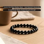 black obsidian bracelet for women 8mm natural black bead bracelet