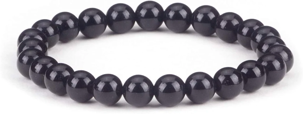 black obsidian bracelet for women classic black bead crystal bracelet