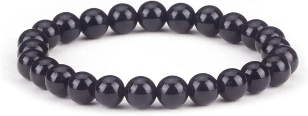 black obsidian bracelet for women classic black bead crystal bracelet