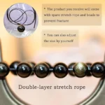 black obsidian bracelet elastic stretch rope durable beaded bracelet