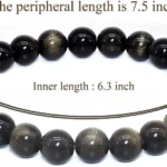 black obsidian bracelet size 7.5 inch 8mm beads measurement