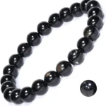 black tourmaline bracelet natural black bead crystal bracelet white background