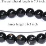 black tourmaline bracelet size 7.5 inch length 6.3 inch inner circumference
