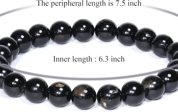 black tourmaline bracelet size 7.5 inch length 6.3 inch inner circumference