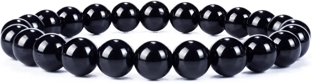 black tourmaline bracelet for women 8mm round beads natural crystal bracelet