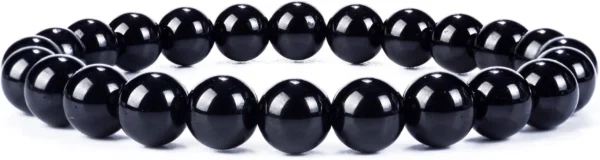black tourmaline bracelet for women 8mm round beads natural crystal bracelet