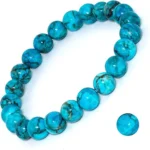 blue magnesite turquoise bracelet 8mm round bead design