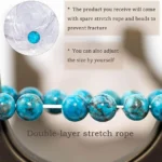 blue magnesite turquoise bracelet stretch cord adjustable