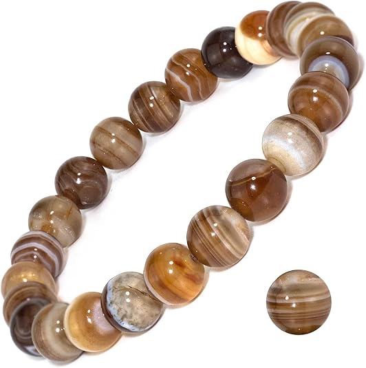 botswana agate bracelet 8mm natural stone beaded bracelet