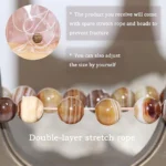 botswana agate bracelet elastic stretch rope durable beaded bracelet