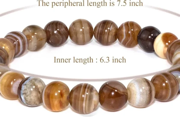 botswana agate bracelet size 7.5 inch 8mm beads measurement