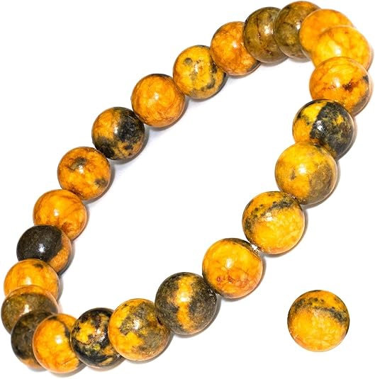 bumblebee jasper bracelet 8mm natural stone beaded bracelet