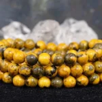 bumblebee jasper bracelet natural yellow black stone beads texture