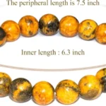 bumblebee jasper bracelet size 7.5 inch 8mm beads measurement