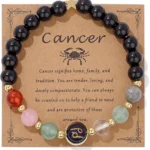 cancer zodiac crystal bracelet with constellation meaning card
