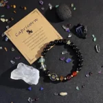 capricorn crystal bracelet natural stones grounding energy display