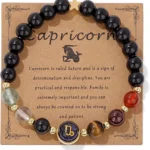 capricorn zodiac crystal bracelet with constellation meaning card