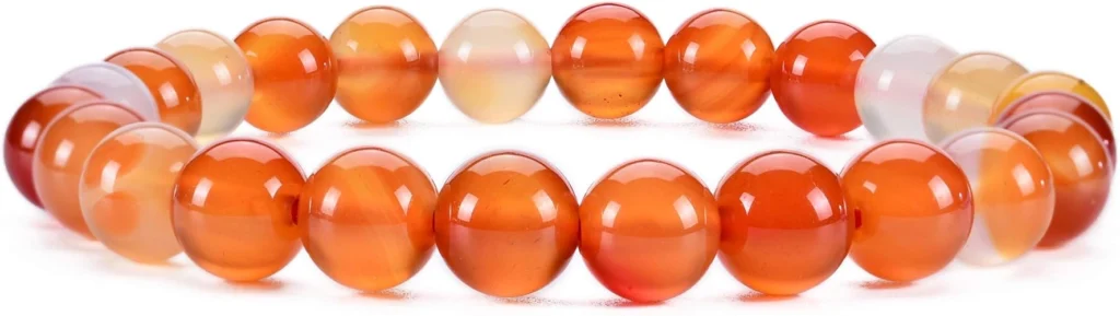 carnelian bracelet for women 8mm natural orange crystal bead bracelet