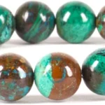 chrysocolla crystal bracelet for women natural blue green beads close up