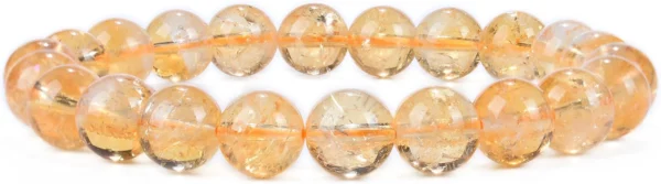 citrine crystal bracelet for women close up natural golden beads