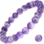 dog teeth amethyst bracelet natural chevron purple crystal bead bracelet