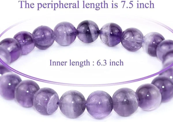 dog teeth amethyst bracelet size 7.5 inch length 6.3 inch inner circumference