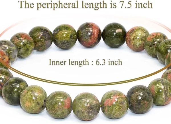 epidote crystal bracelet size 7.5 inch length 6.3 inch inner circumference