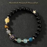 gemini crystal bracelet black bead zodiac bracelet product image