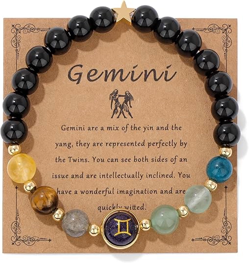 gemini crystal bracelet zodiac card meaning gift idea