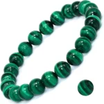green malachite bracelet 8mm round beads jewelry