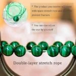 green malachite bracelet elastic stretch cord adjustable