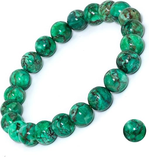 green turquoise bracelet 8mm natural stone beaded bracelet