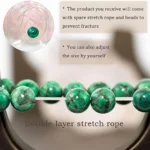 green turquoise bracelet elastic stretch rope durable beaded bracelet