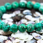 green turquoise bracelet natural stone beads close up detail