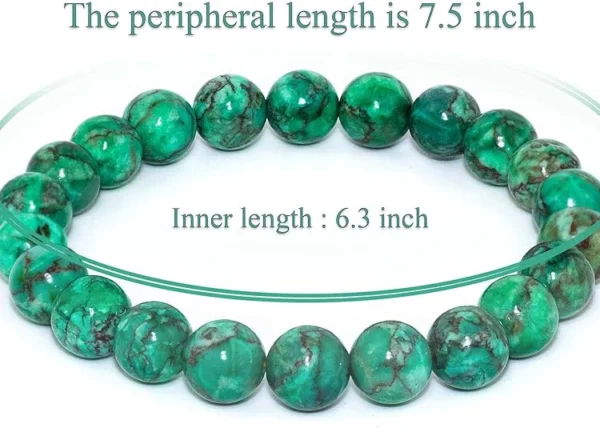 green turquoise bracelet size 7.5 inch stretch bracelet measurement