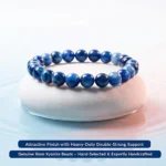 natural kyanite bracelet for women handcrafted 8mm beads elastic