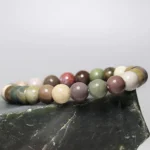 indian agate bracelet bead close up natural stone texture