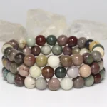 indian agate bracelet stacked bead bracelets multicolor