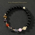 leo crystal bracelet black bead zodiac bracelet product image