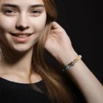 libra crystal bracelet worn by model lifestyle jewelry daily outfit accessory